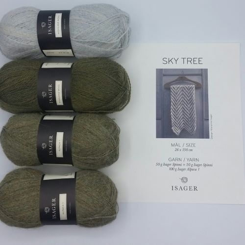 Isager Yarns SKY TREE scarf knitting pattern